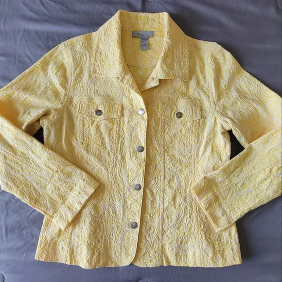 Analogy Stretchy Jacket / Blazer - Lemon Yellow, Sz L - VGC - Picture 5 of 9